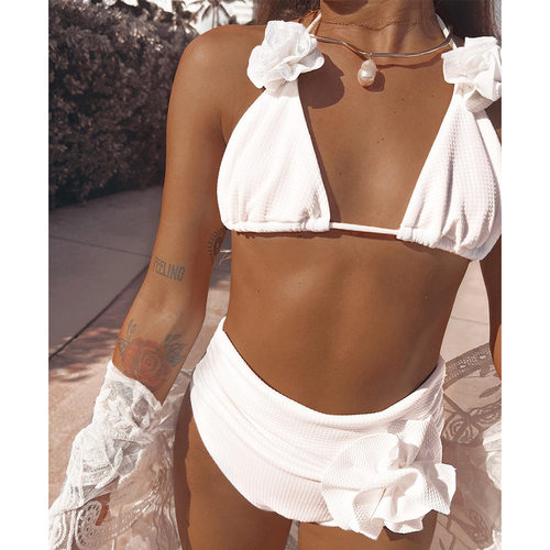 High Waist Women Bikini Set Halter Push Up Bikinis Swimwear