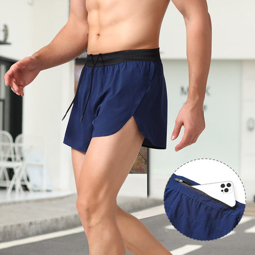 Men sports marathon running training shorts运动短裤男马拉松