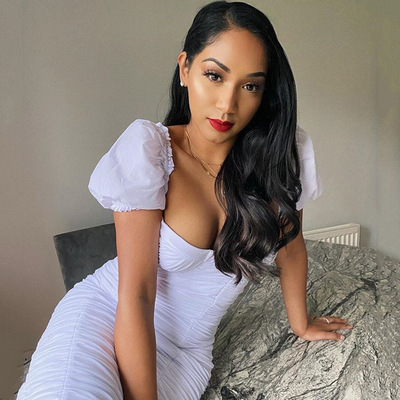 Summer Dress Women Elegant Short Sleeve Ruched Bodycon Party