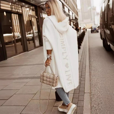 Women cardigan loose long sweater jacket女宽松中长款毛衣外套