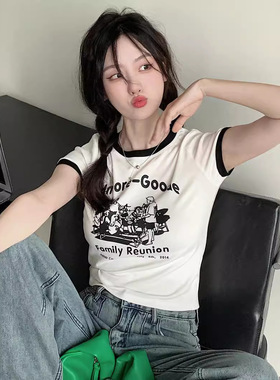 Women letter printed short sleeved T-shirt女字母印花短袖T恤