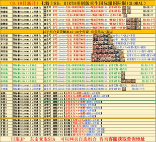 自抽号初始号 birth七骑士重生国际服港澳台日服 seven knightsre