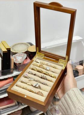 【长期主义】戒指收纳盒木质首饰盒项链耳钉耳环珠宝箱手镯展示架