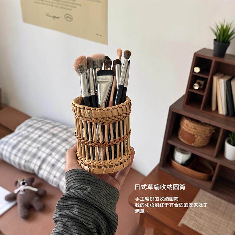 收纳筐ins天然葫芦草手工编织收纳篮桌面收纳篮收纳盒储物置物篮