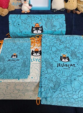 jellycat礼盒磁吸包装盒原装蓝色防尘袋贺卡收纳礼品袋彩色手提袋