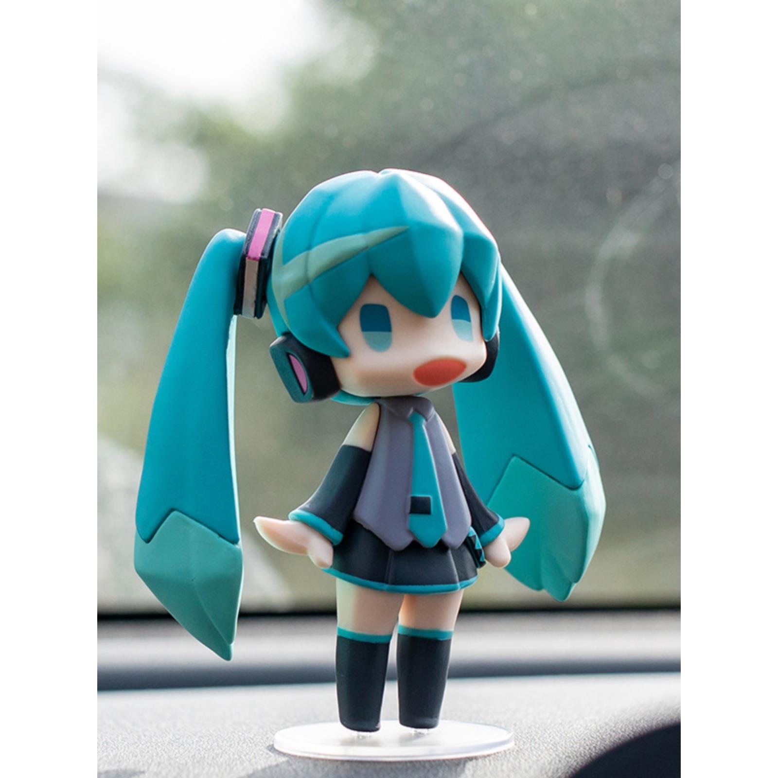 积木初音未来手办汽车美少女动漫可爱车载中控台摆件装饰车内饰品