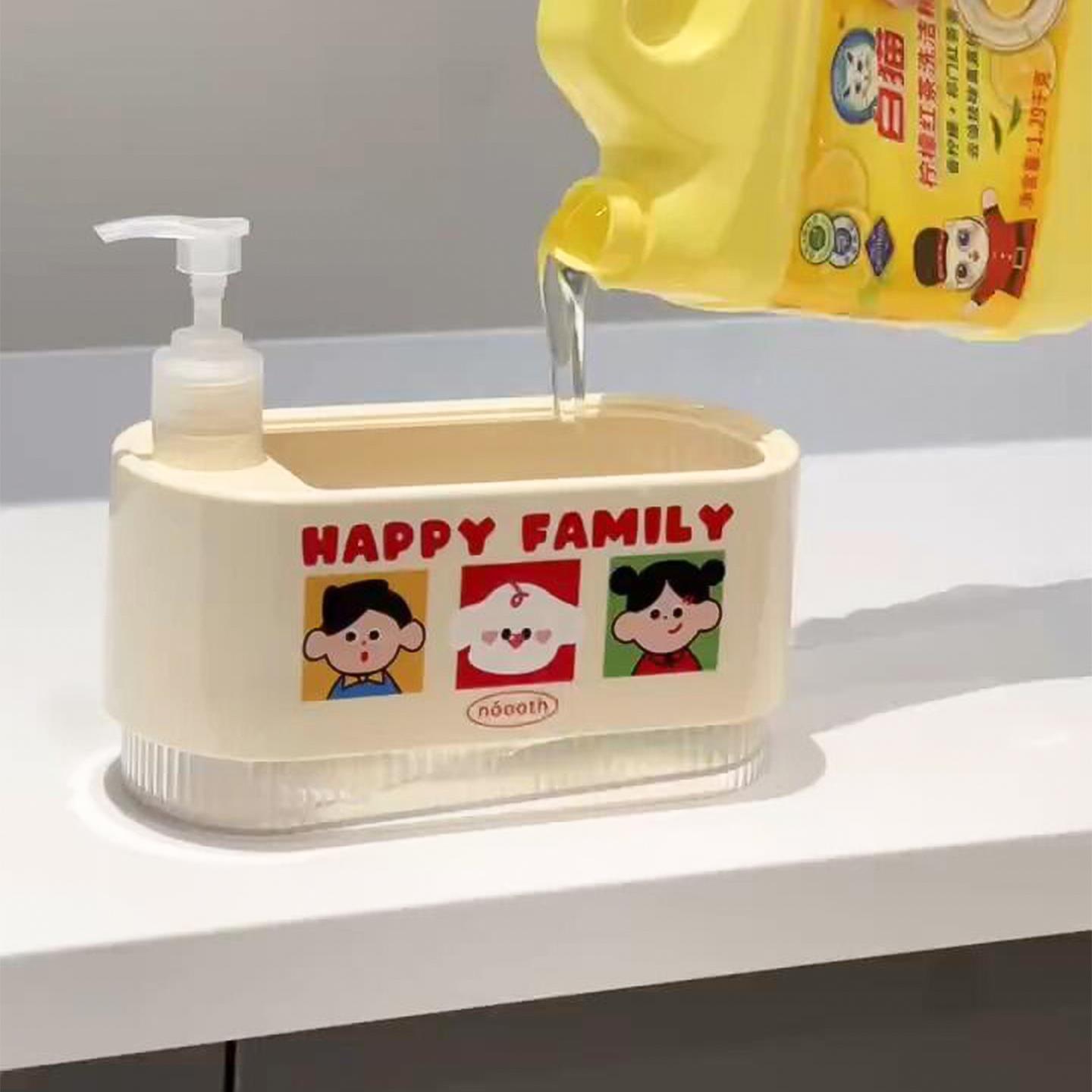 【厨房好物】洗洁精分装瓶按压皂液器洗碗海绵收纳盒洗手液压取器