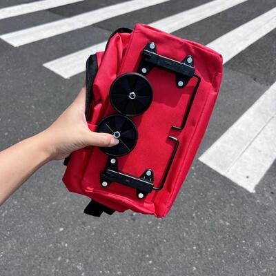 可折叠拖轮购物袋超市便携环保帆布包轮子包家用买菜拉伸缩拖轮袋