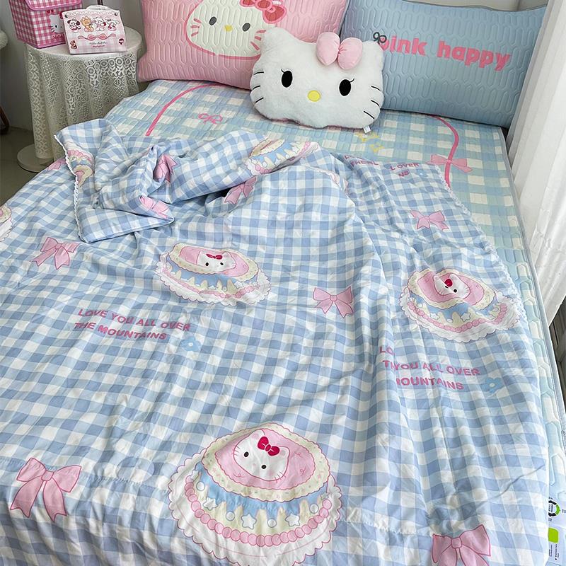 哈喽kitty夏凉被可机洗a类母婴级空调被幼儿园宿舍单人被2025新