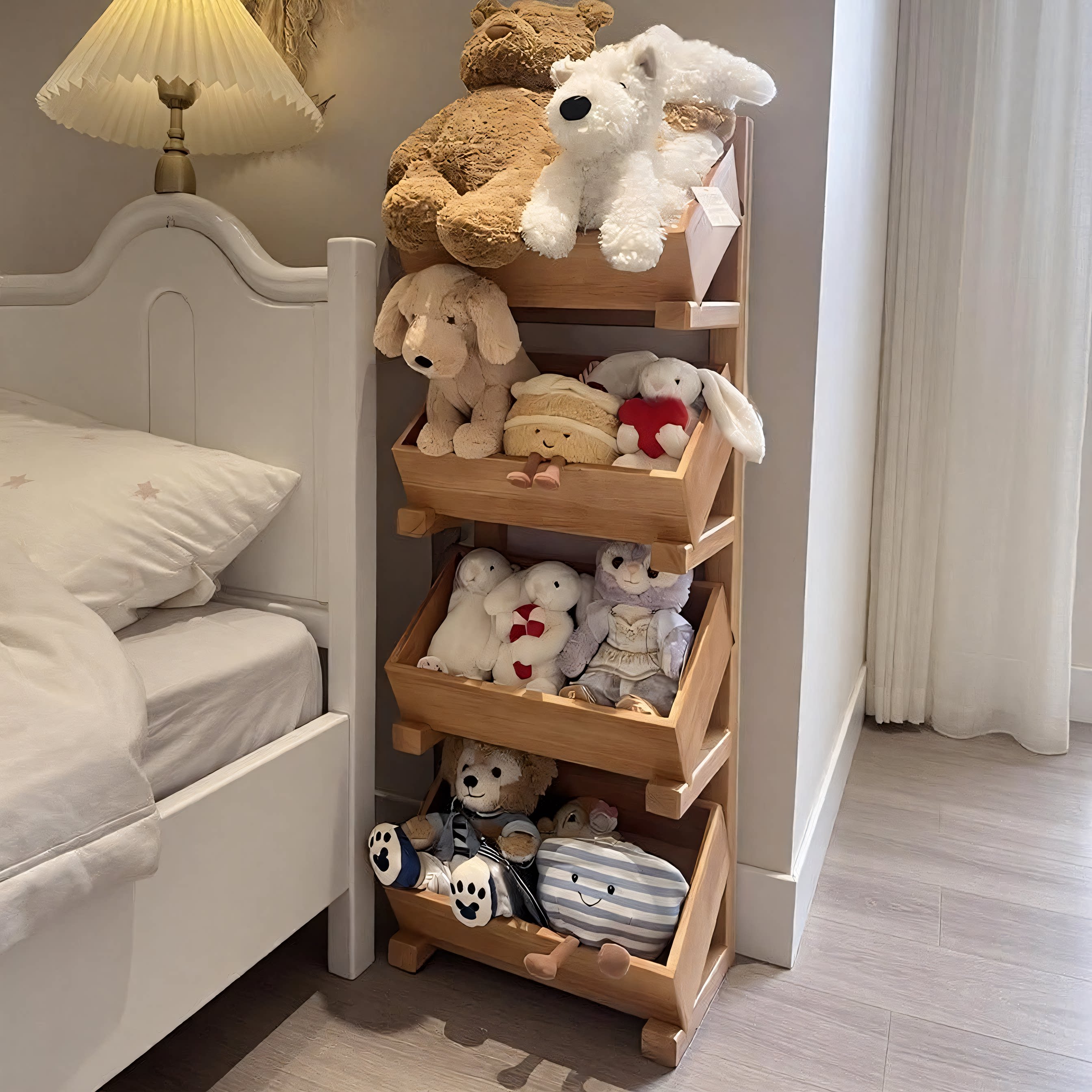 jellycat置物架毛绒玩具摆放收纳架子木质公仔玩偶棉花娃娃展示柜