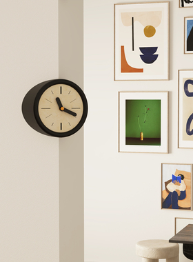 轻奢简约网红客厅阳角挂钟2025新款家用装饰转角时钟挂墙家用钟表