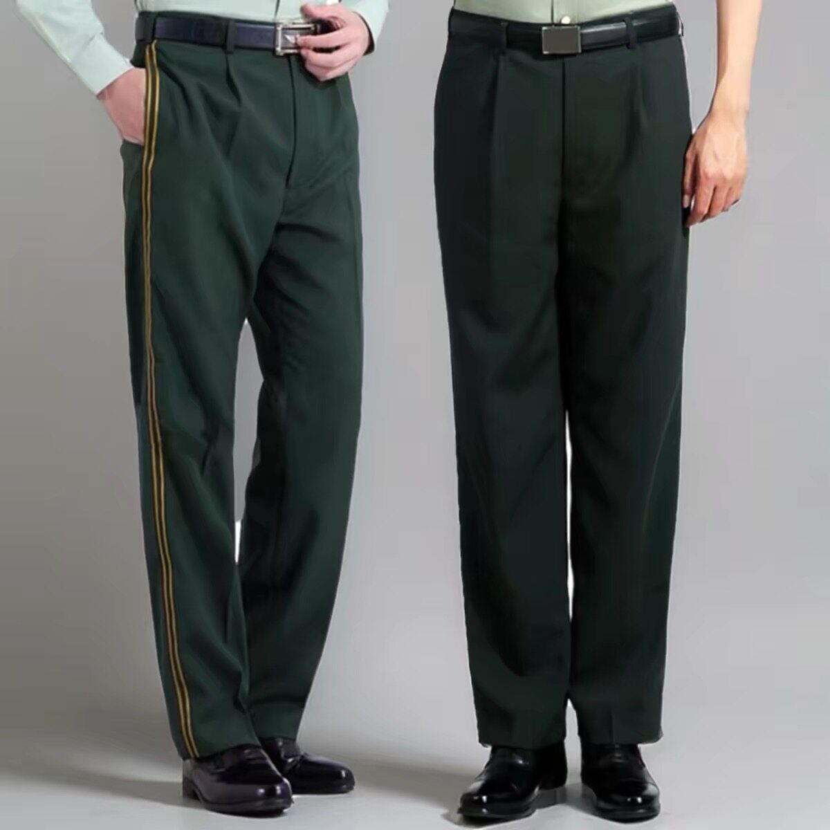 正品松枝绿夏裤带屁夏常服单裤子西裤