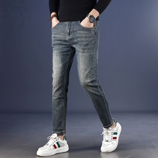 九分复古牛仔裤 矮个子9分裤 男弹力修身 秋冬厚款 子 小脚裤 2025新款