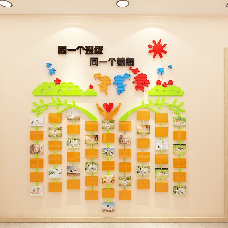 班级文化墙贴纸小学生p风采照片墙幼儿园墙面装饰贴画教室环创布图片