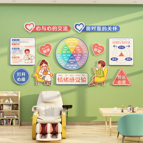 心理咨询室挂画背景墙布置