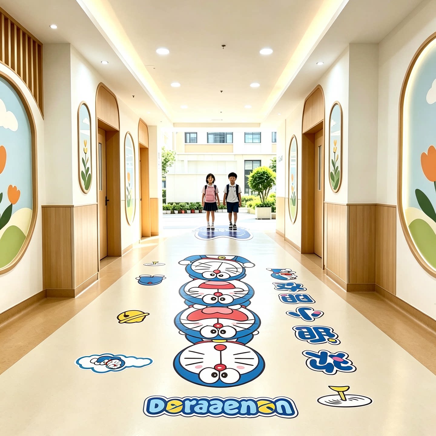 幼儿园哆啦A梦欢迎小朋友地贴