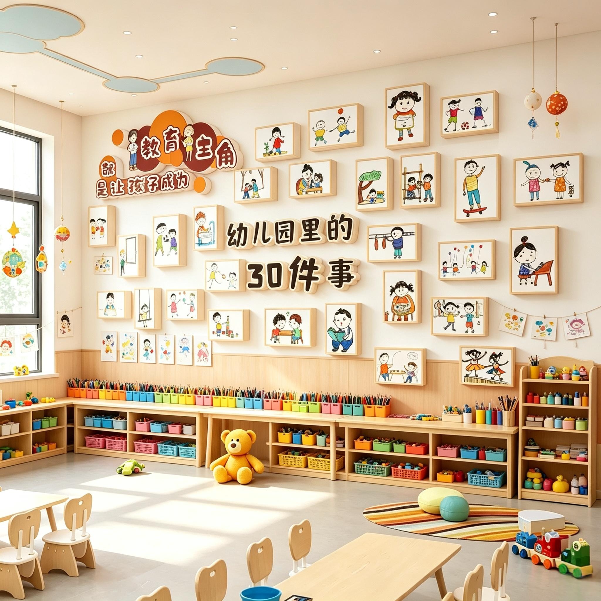 幼儿园环创主题30件事墙贴