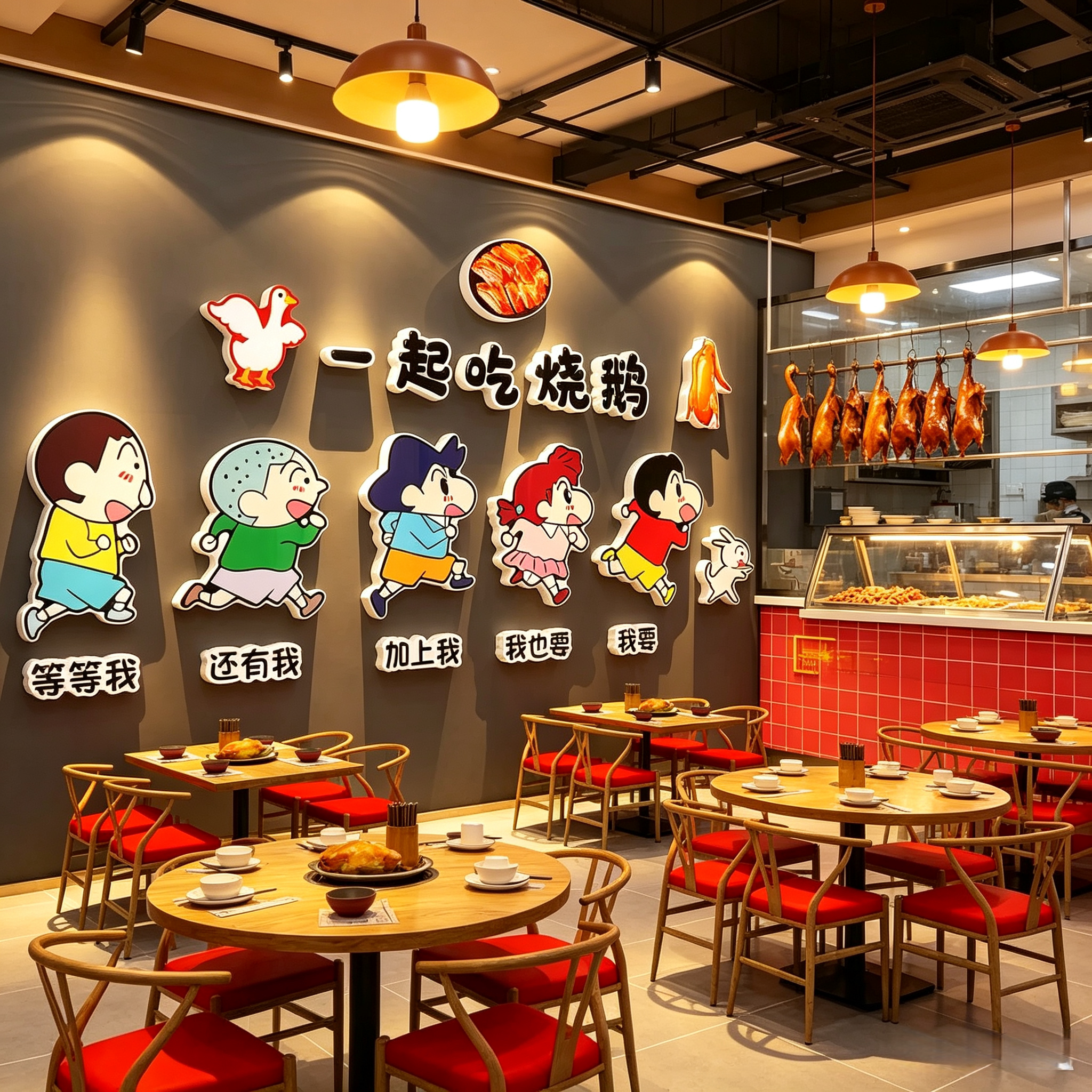港风烧鹅卤味店铺网红墙贴