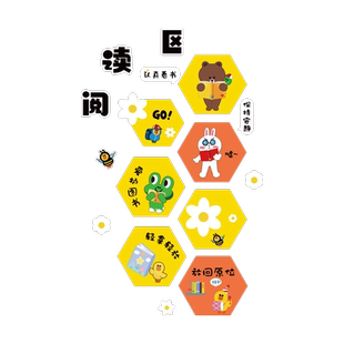 幼儿园绘本环创阅读区公约托管班培训机构形象文化图书角布置装饰