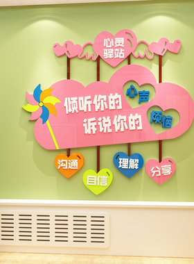 心理咨询室布置挂画心灵驿站角辅导室墙面装饰疗愈情绪空间文化墙