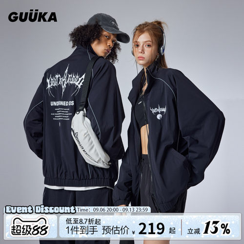 GUUKA哥特字体户外运动夹克