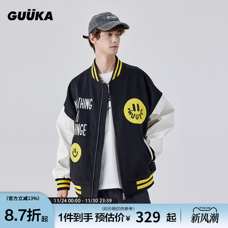 GUUKAAgaho联名笑脸棒球服