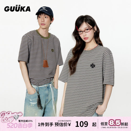 GUUKA幸运四叶草短袖T恤