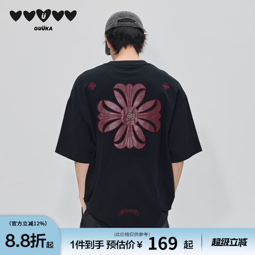 GUUKA哥特风刺绣短袖T恤