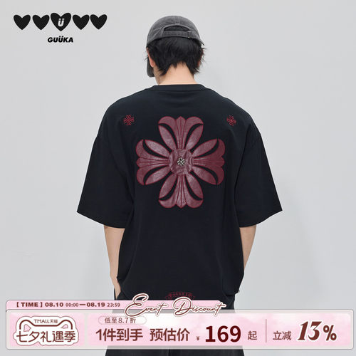 GUUKA哥特风刺绣短袖T恤