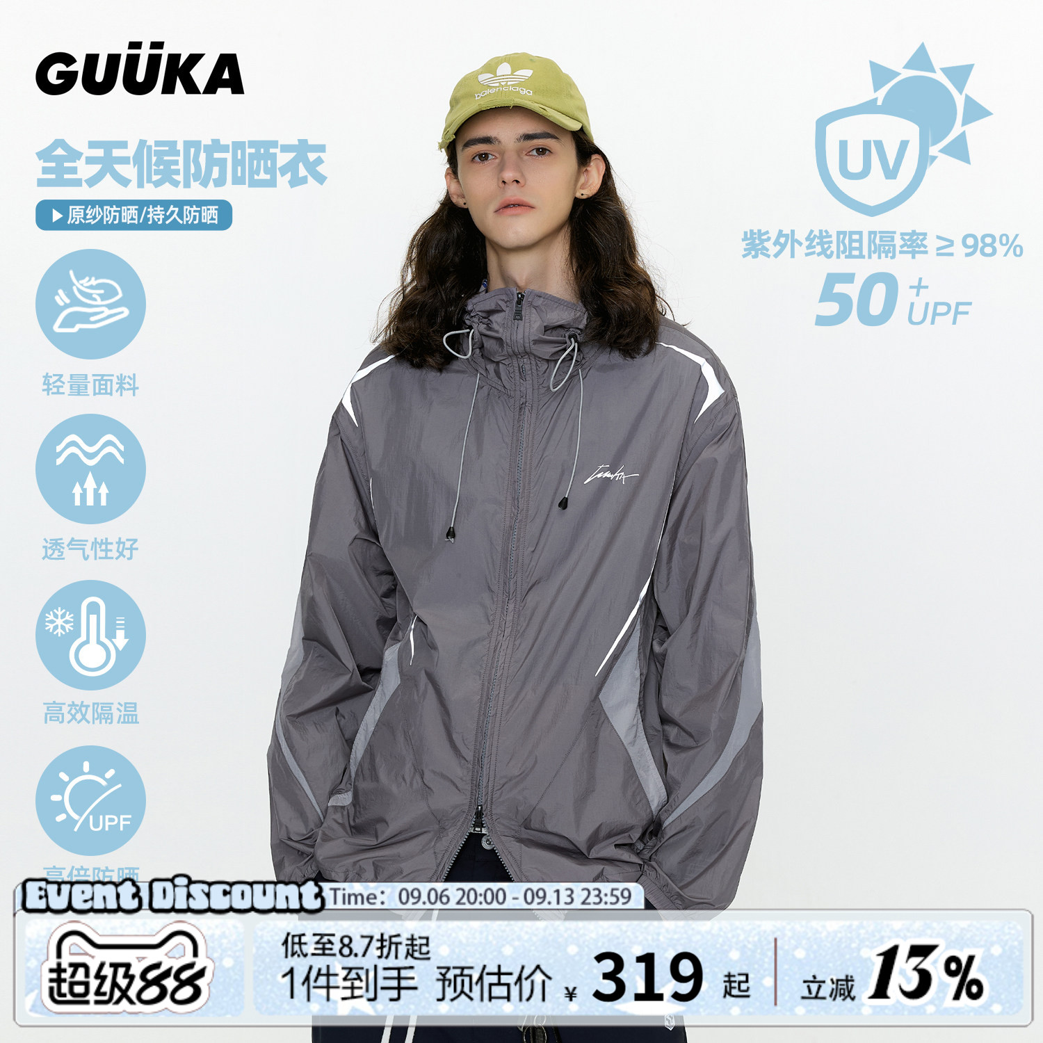 GUUKA夏季防紫外线防晒衣图片
