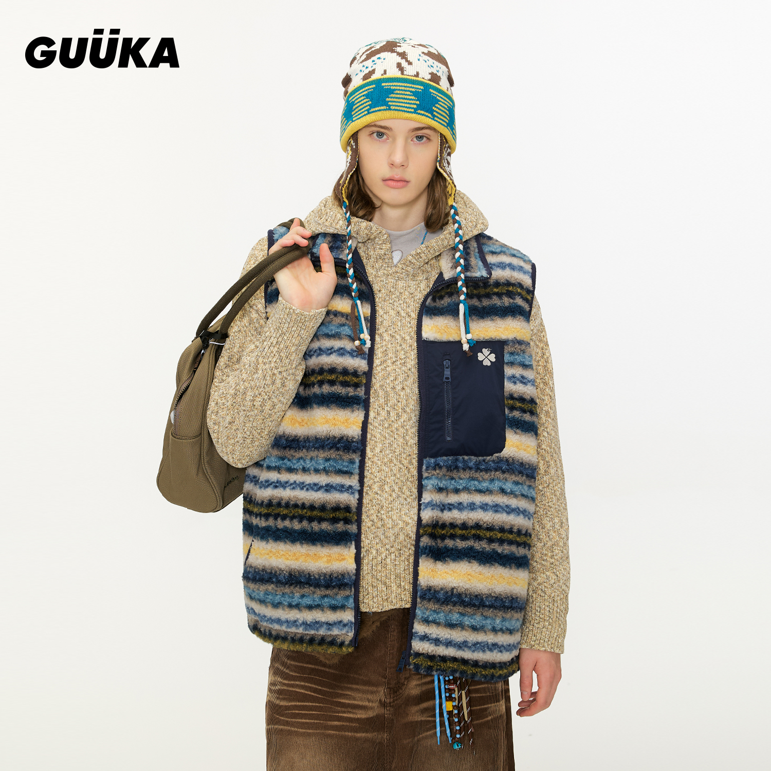 GUUKA冬季费尔岛棉马甲
