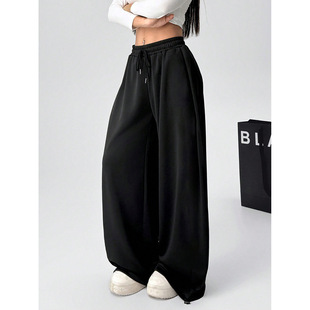 Waist design casual pants loose sweatpants for women卫裤女