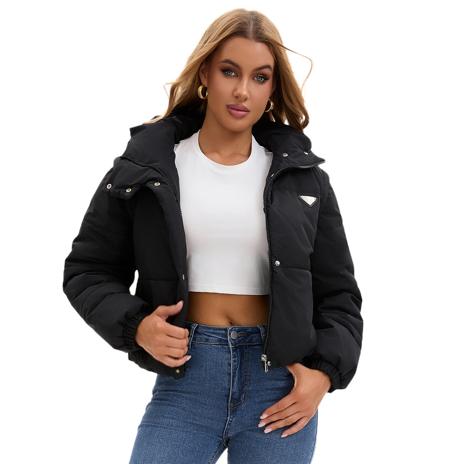Women's detachable sleeve cotton jacket可拆卸袖子棉服女马甲