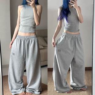 hip hop straight Women wide sweatpants leg pants sports