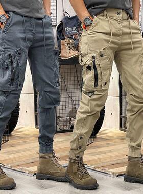 5XL Large Men's American Multi Pocket Work Pants美式工装裤男