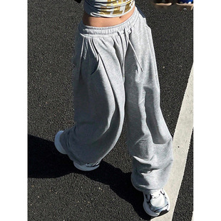 Women loose sports wide leg sweatpants跨境女宽松运动卫裤阔腿