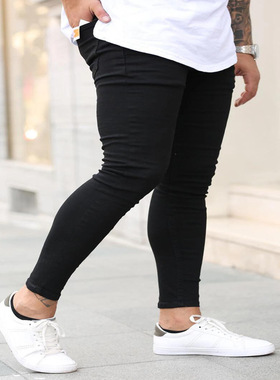 Men's stretch tight jeans跨境欧美男黑色弹力紧身小脚牛仔裤