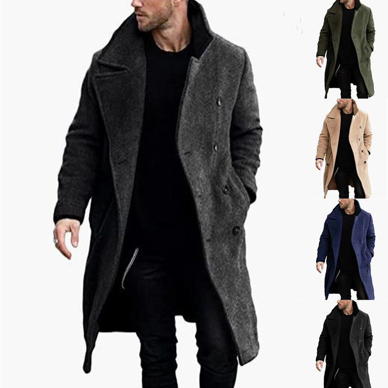Men woolen coat, thick windbreaker毛呢大衣男加厚外套呢子风衣
