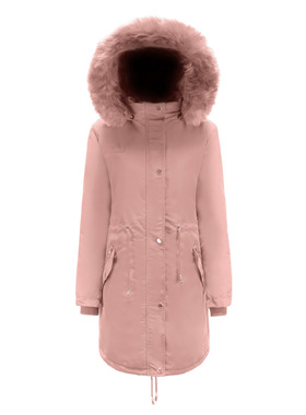 Medium to long size hooded cotton jacket for women clothing