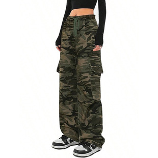pants for legs女长裤 camouflage wide work with Loose women