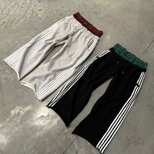 Men retro straight high waisted hip-hop sports pants男运动裤