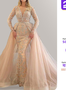 Women French gold sprinkled palace style mesh dress女连衣裙