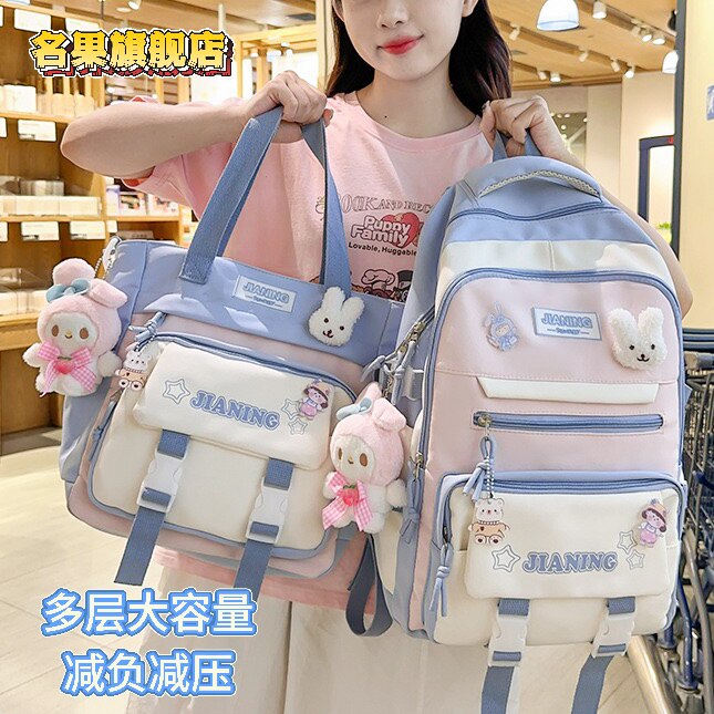 双肩包女生ins百搭出去玩图片