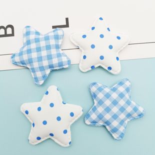 窗帘上的小配饰点缀小饰品双面布艺格子五角星星白纱帘门配饰挂件