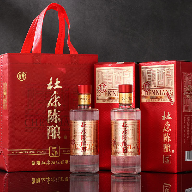 杜康陈酿5浓香型52度纯粮食酒500mL*6瓶整箱自饮送礼