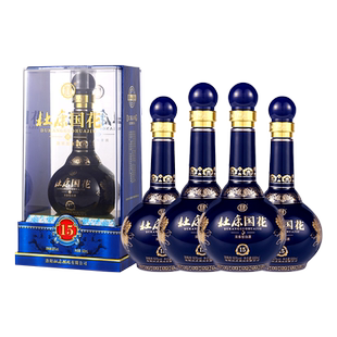 杜康国花15酒50度500ml*4瓶整箱浓香型纯粮食酒高粱白酒高端送礼