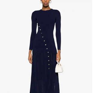 优雅收腰针织连衣裙长裙欧货 女装 法式 S家2026春秋新款