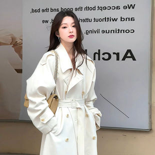 许我耀眼许妍赵露思同款中长风衣外套女春秋季垂感小个子翻领大衣