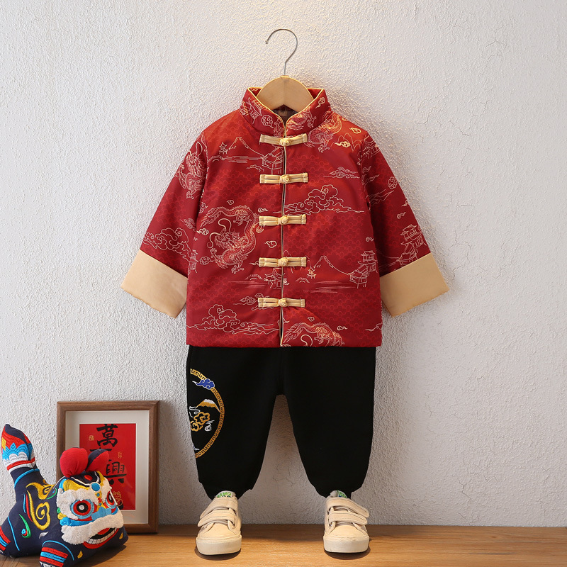 儿童唐装新年礼服套装