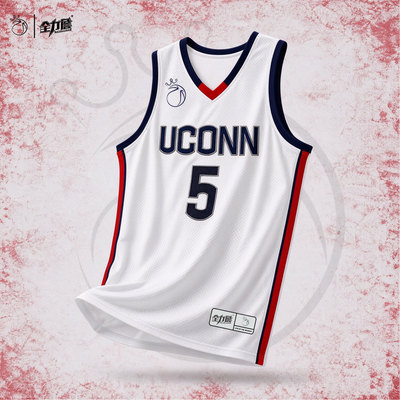 UCONN大学nca美式密刺绣篮球服
